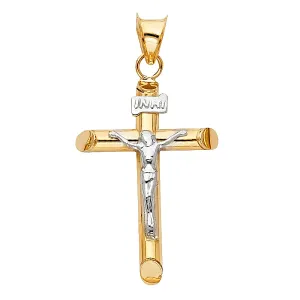 14K Gold Crucifix Cross Religious Pendant