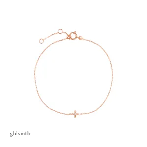 14k Rose Gold Dot Cross Bracelet