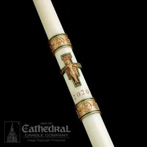 2-1/4" x 48" Cross of St Francis Paschal Candle