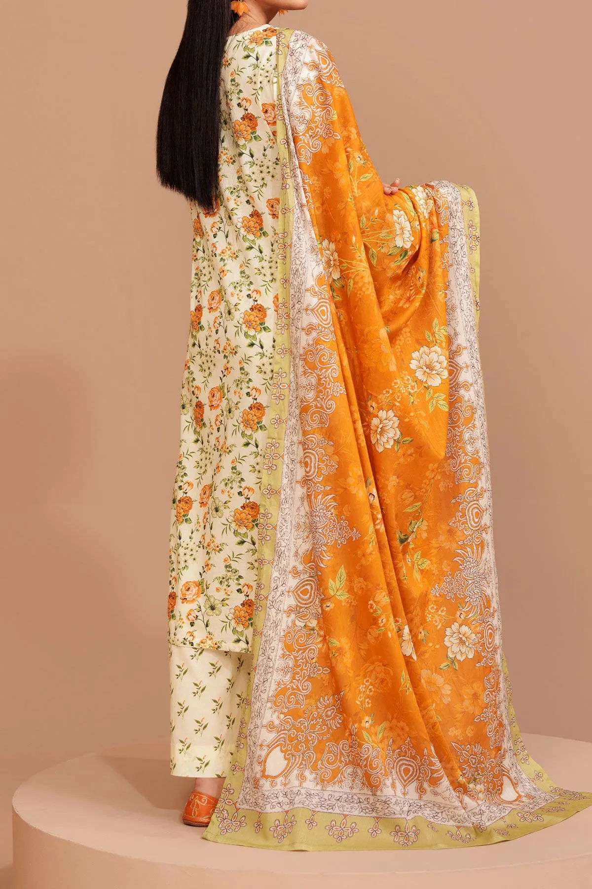 3 PIECE UNSTITCHED LAWN | UN-DPC-297