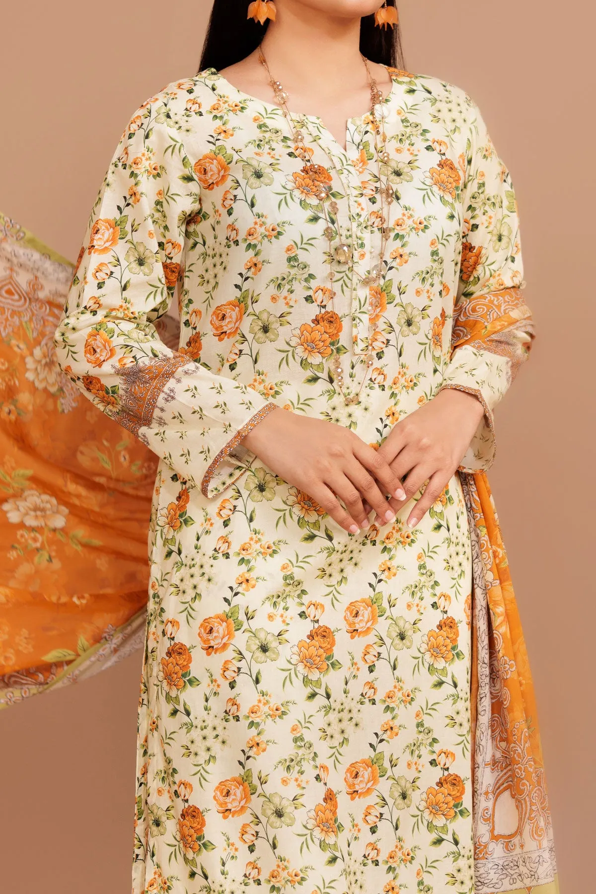 3 PIECE UNSTITCHED LAWN | UN-DPC-297