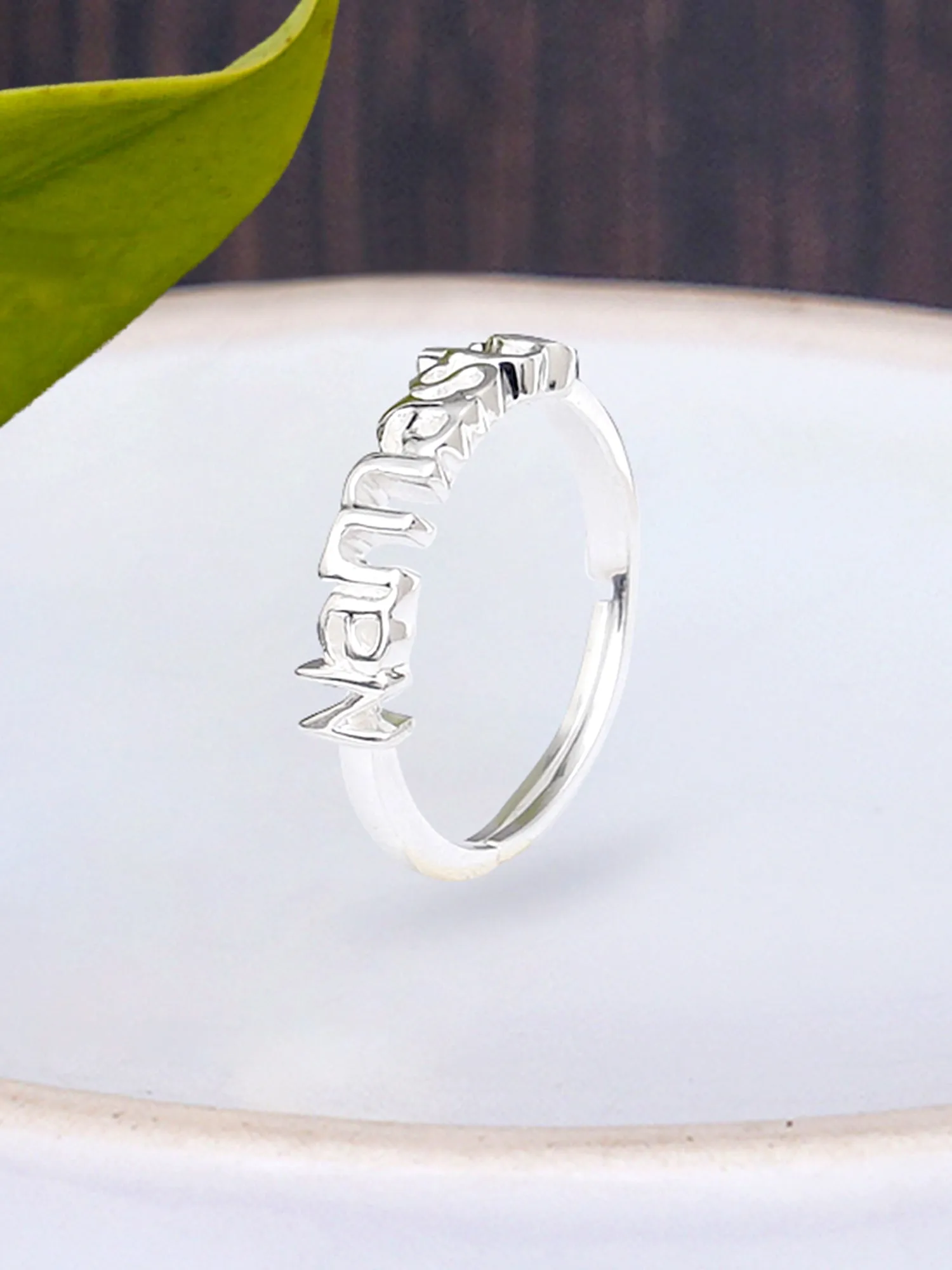 925 Sterling Silver Namaste Adjustable Ring