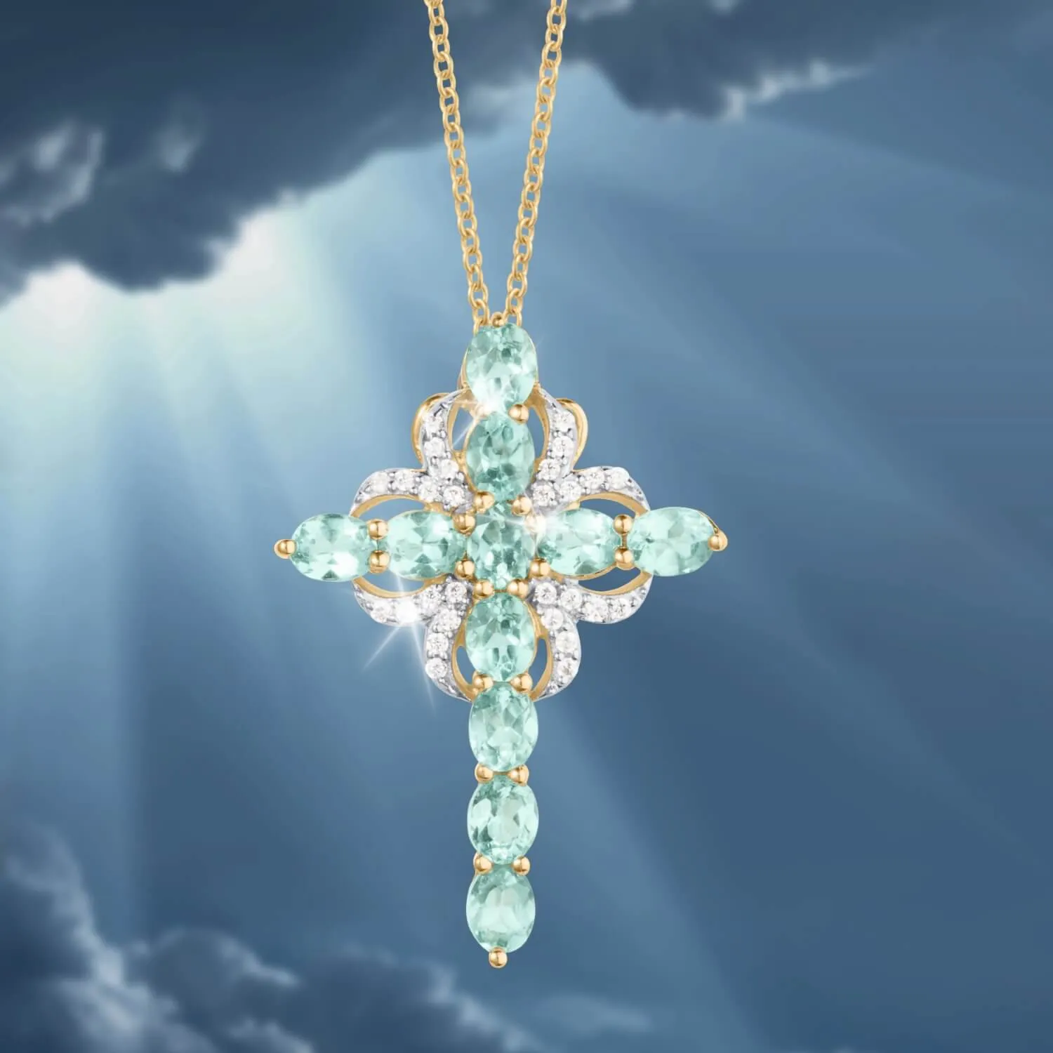 Apatite Cross Pendant