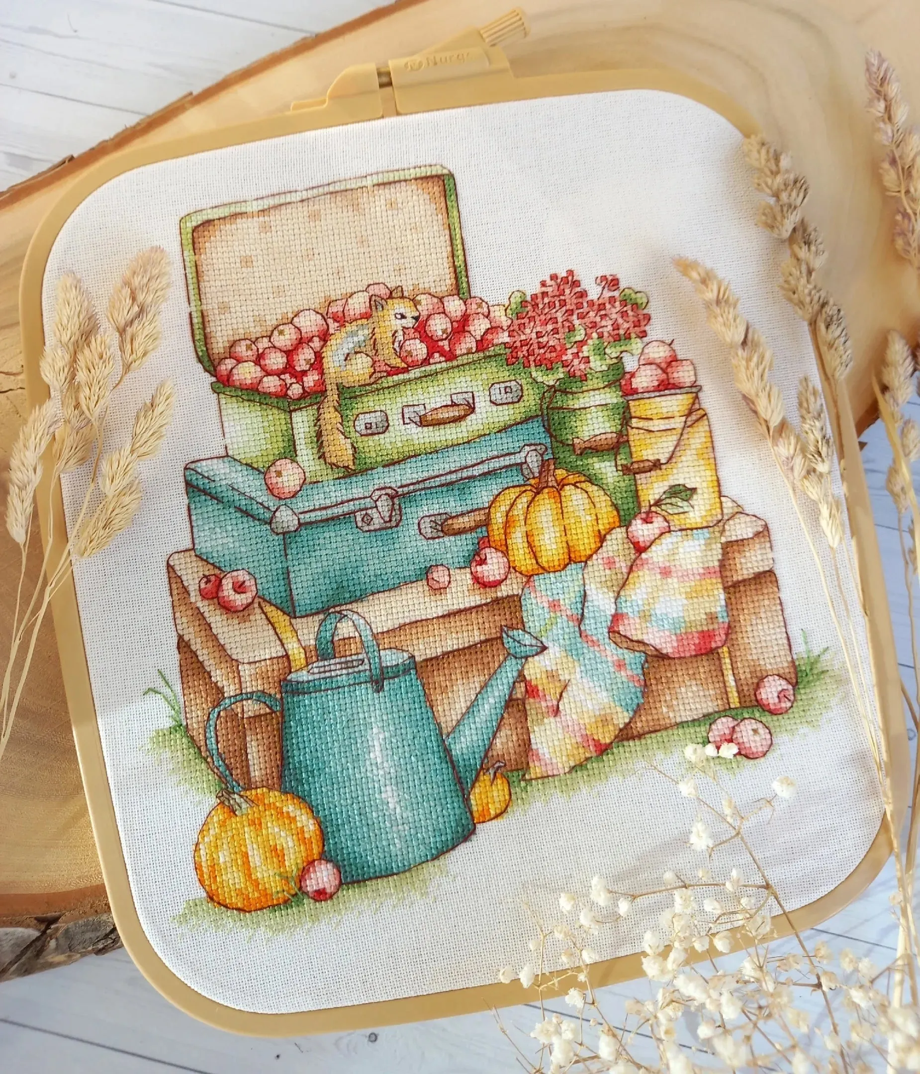 Autumn suitcases - PDF Cross Stitch Pattern