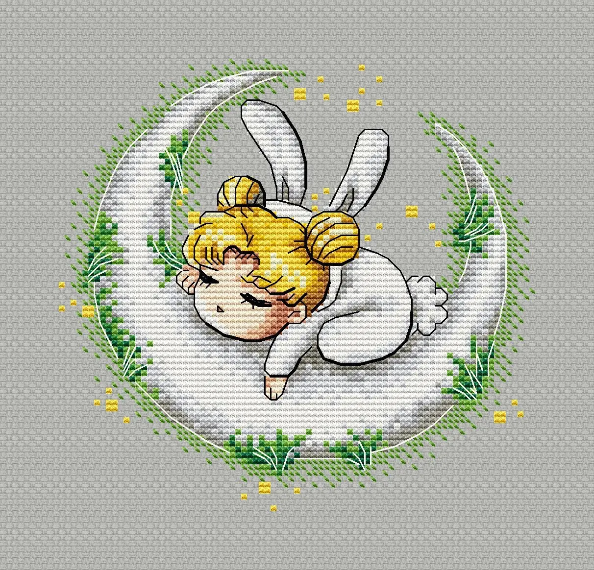 Baby rabbits. Usagi - PDF Cross Stitch Pattern