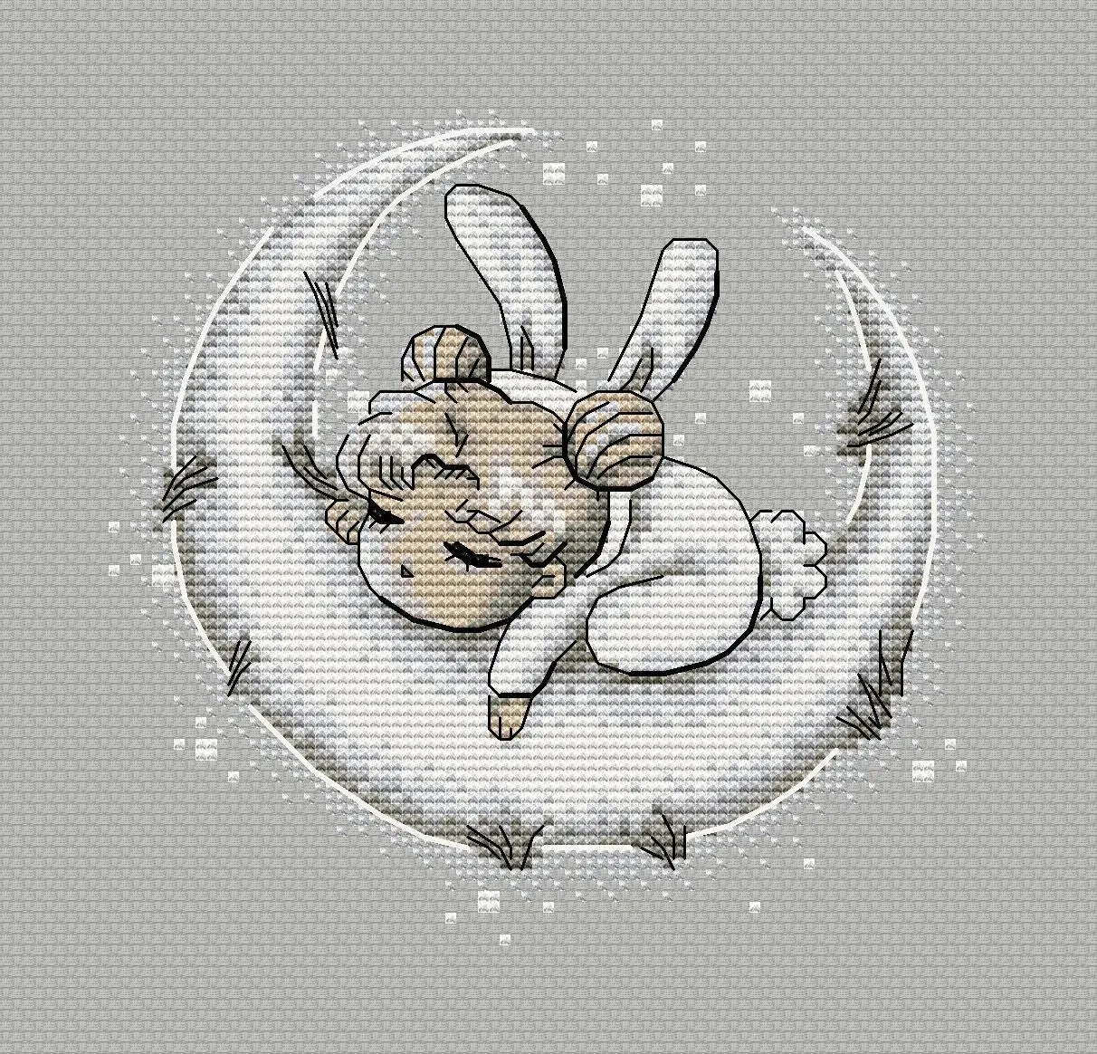 Baby rabbits. Usagi - PDF Cross Stitch Pattern