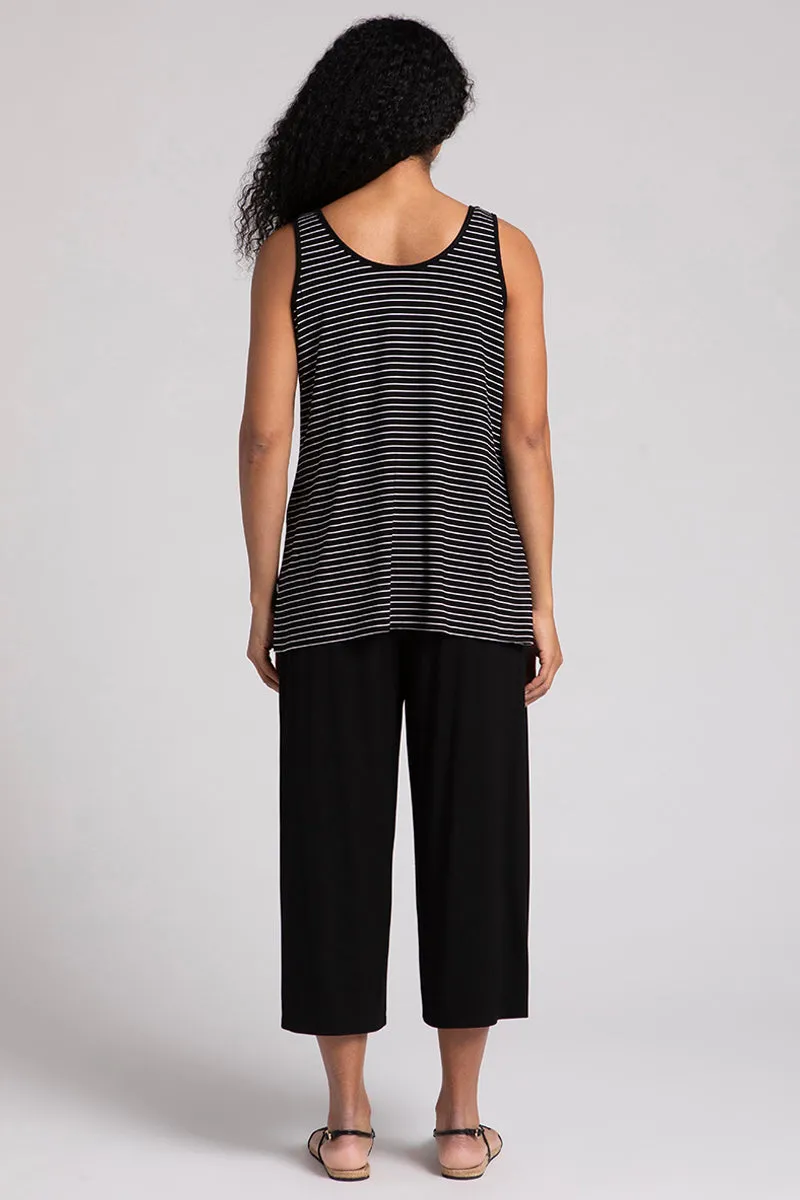 Bamboo Reversible Go To Tank | Blk/Wht Pinstripe