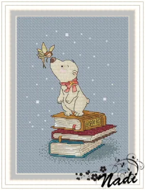 Bear on Books - PDF Cross Stitch Pattern