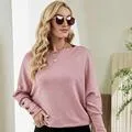 BerriesJam - 2024 Pink Batwing Sleeve Drop Shoulder Loose T-shirt