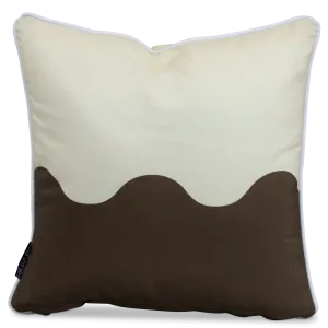 Bondi Wave Chocolate Almond - 45 x 45 cm Piped Outdoor Cushion