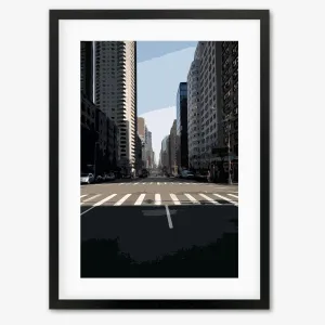 Brushed New York Framed Art