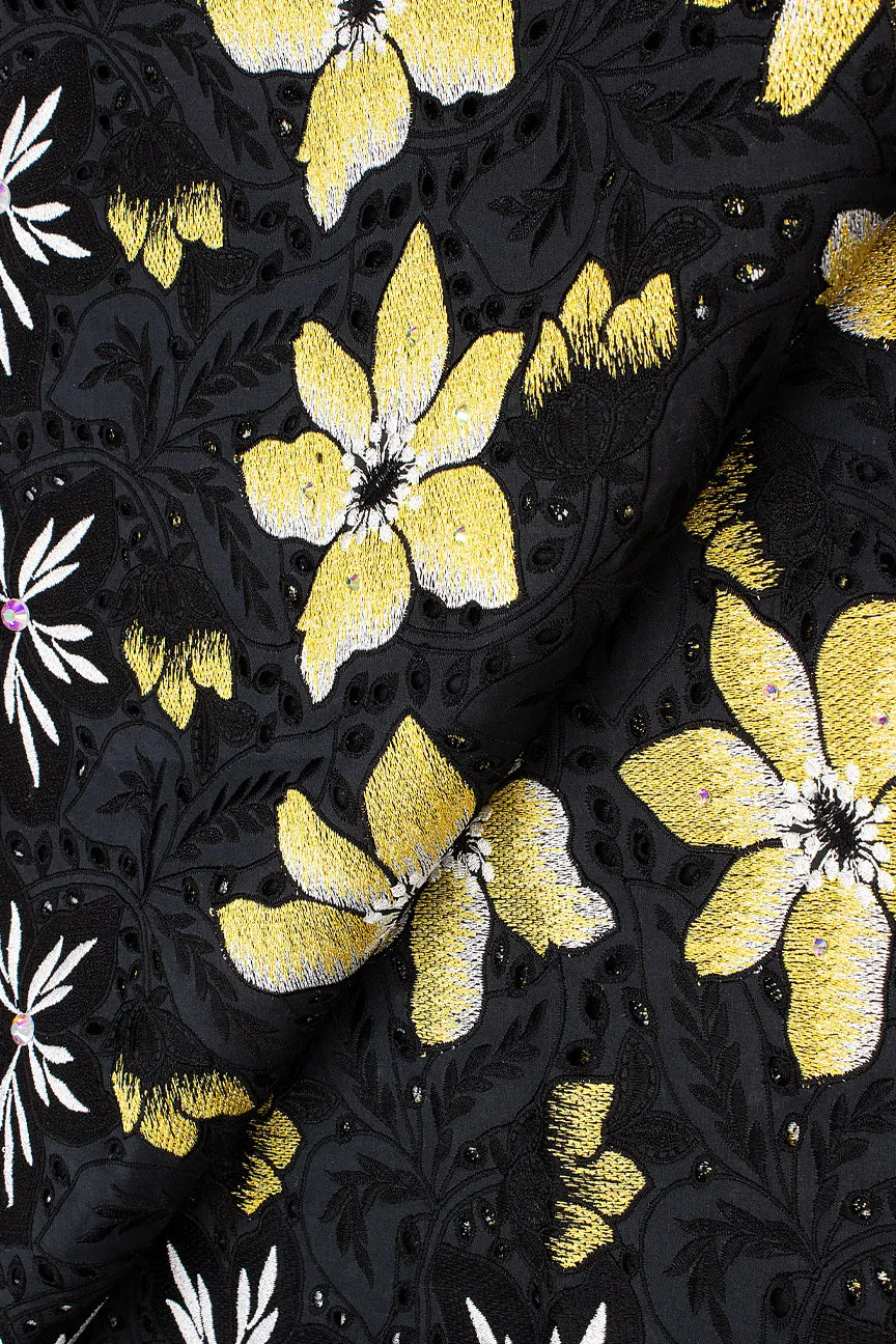 Celebrant Swiss Voile Lace - SWC050 - Black, Gold & Silver