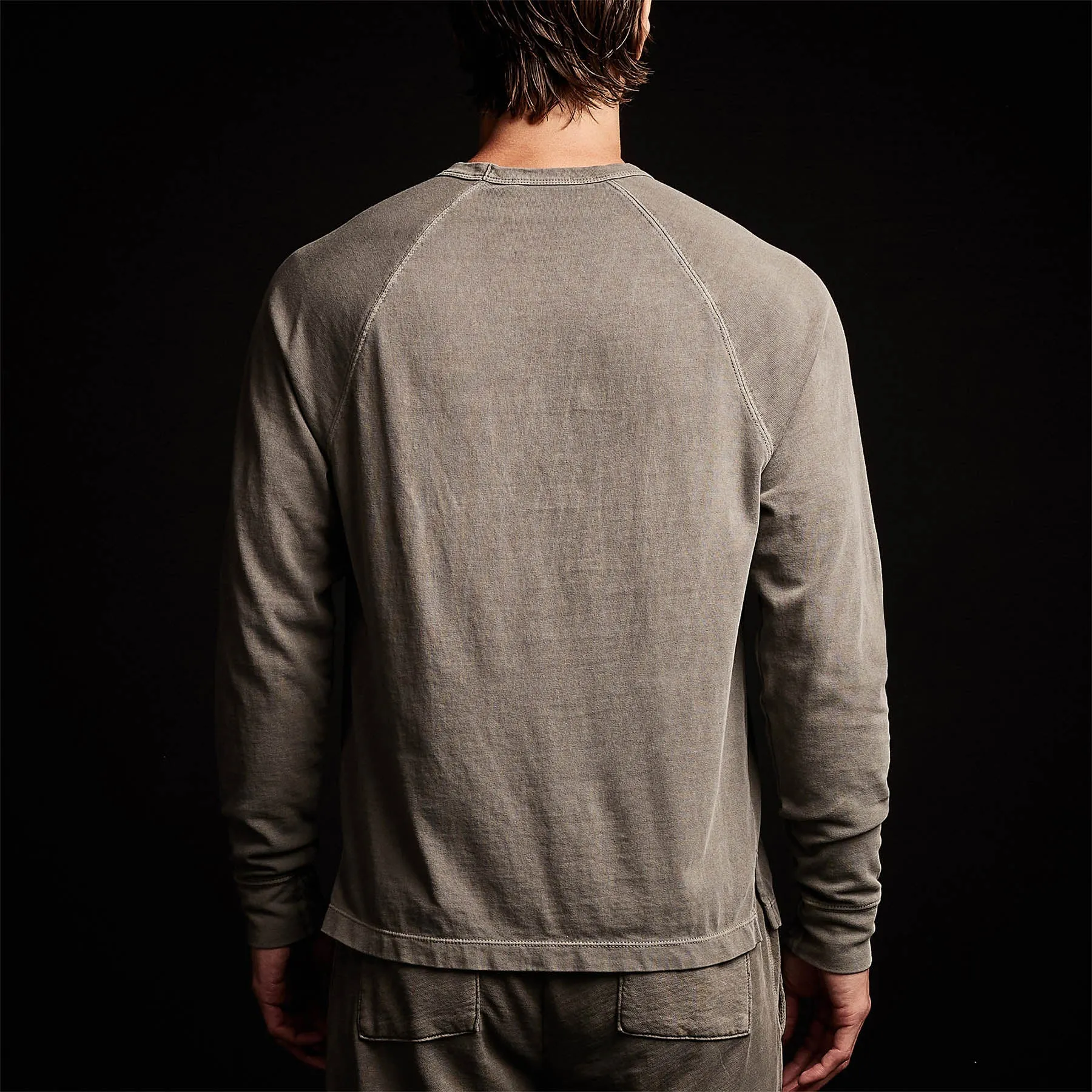 Cotton Jersey Pocket Raglan - Burro Pigment