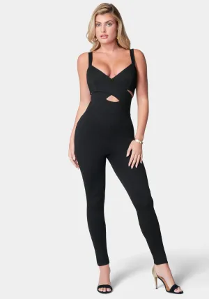 Cross Front Cutout Catsuit