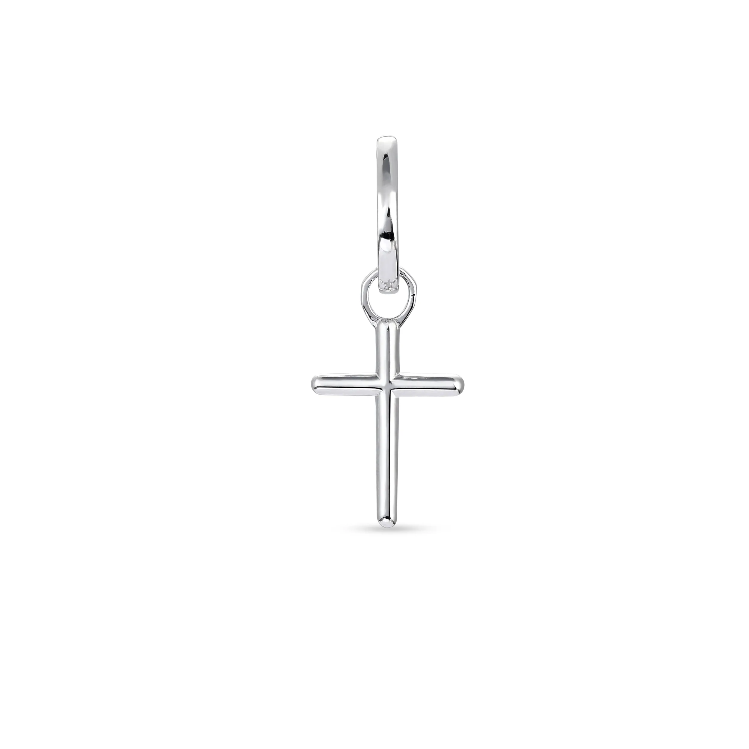 Cross Hoop - Silver