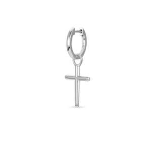 Cross Hoop - Silver