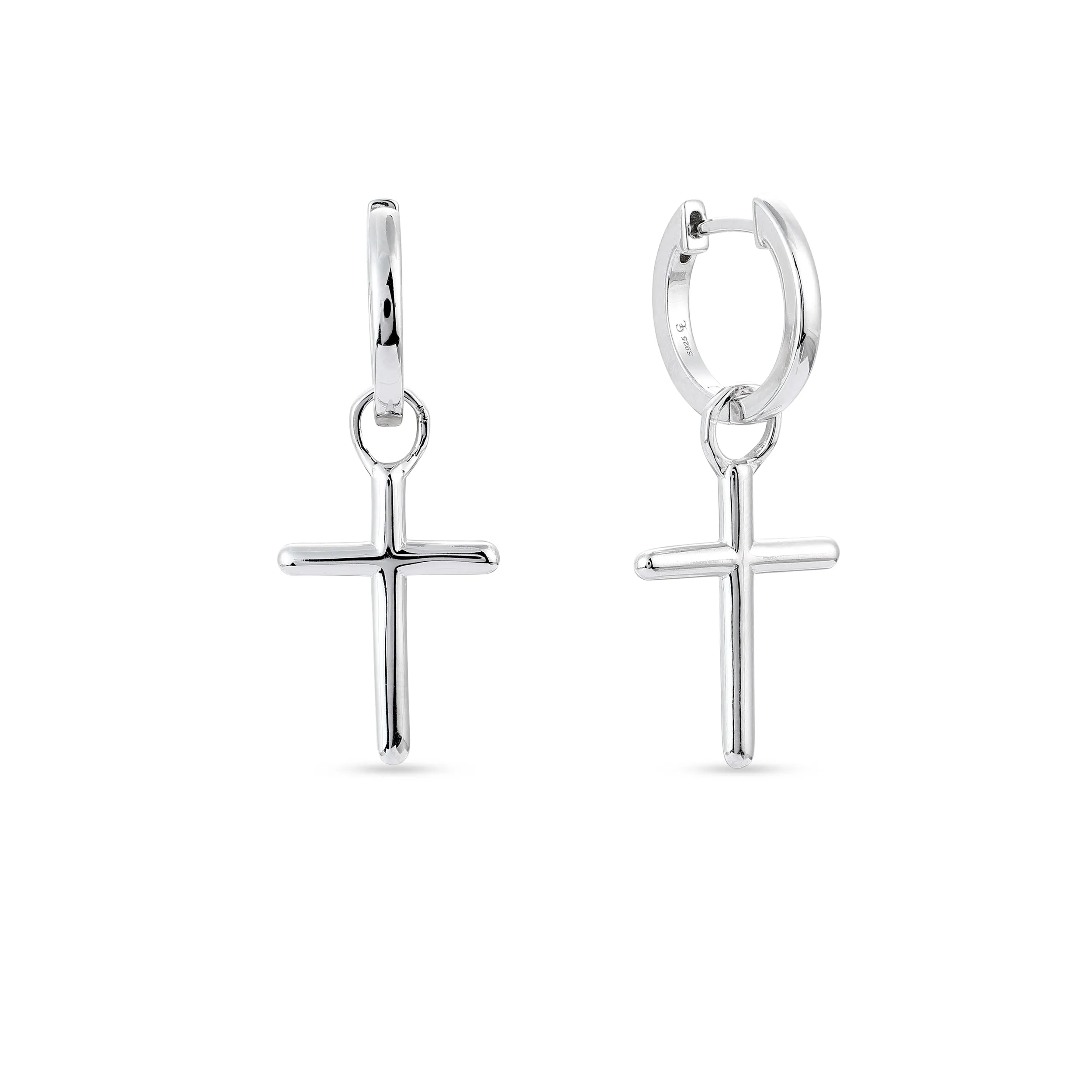 Cross Hoop - Silver