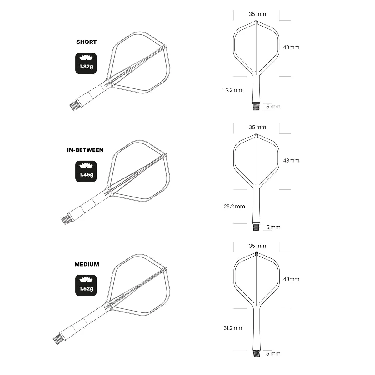 Flight Deck Clear One Piece Dart Flight and Shaft System by Shot