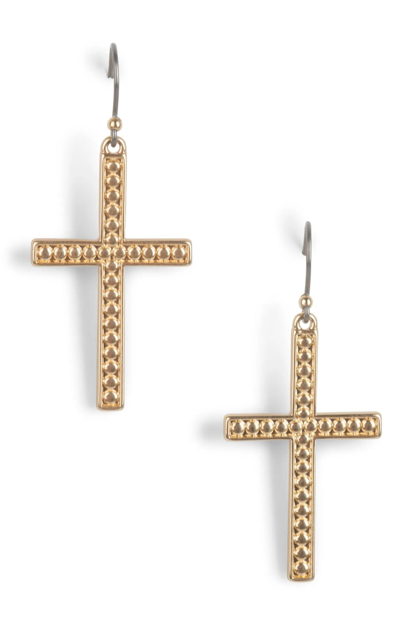 Granulated Cross Earrings