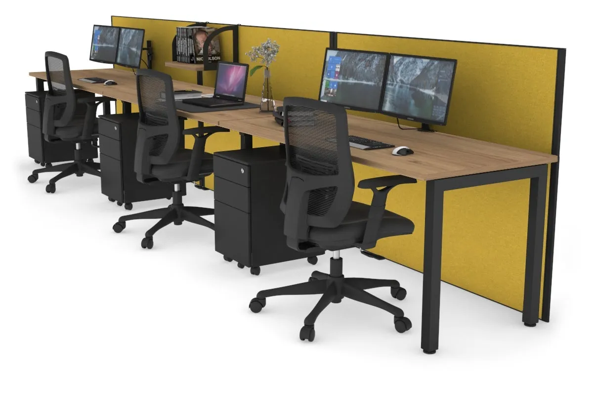 Horizon Quadro 3 Person Run Square Legs Office Workstation [1800L x 700W]