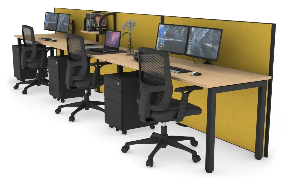 Horizon Quadro 3 Person Run Square Legs Office Workstation [1800L x 700W]