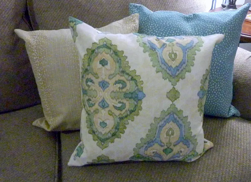 Ikat pillow cover in Magnolia Home Queen Bay