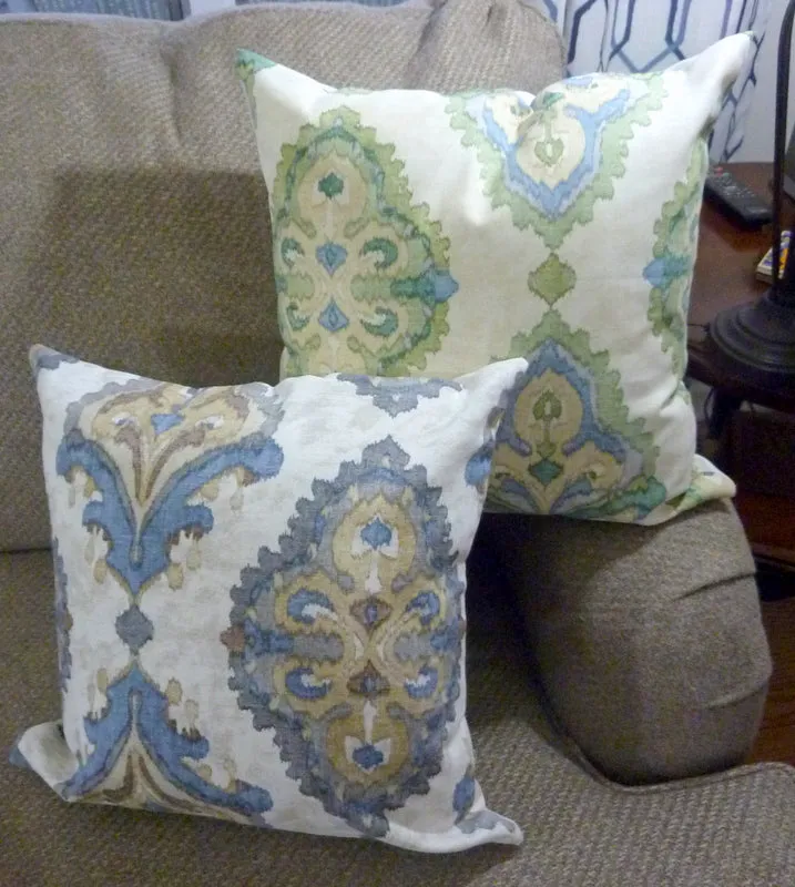 Ikat pillow cover in Magnolia Home Queen Bay