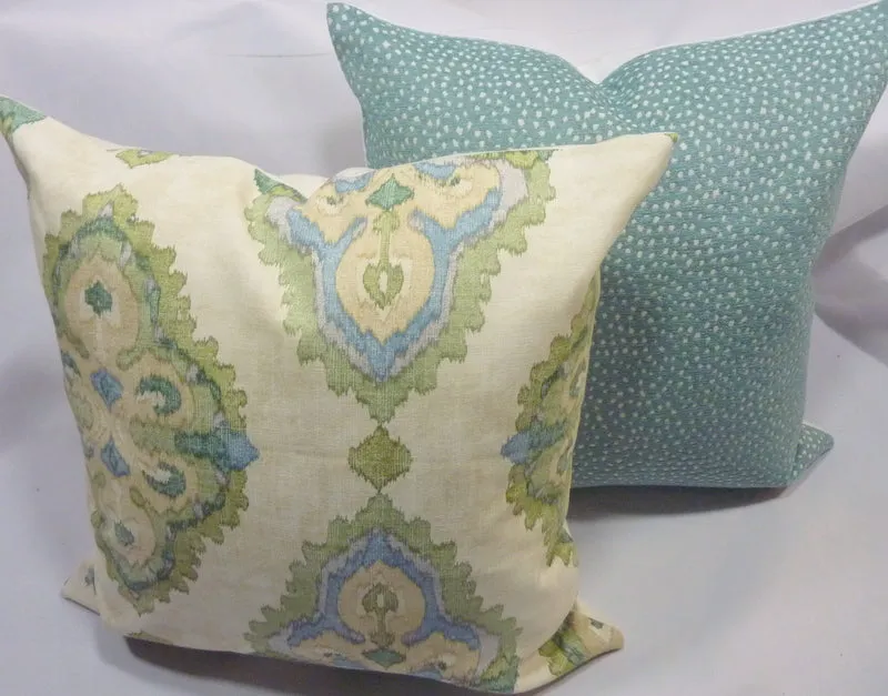 Ikat pillow cover in Magnolia Home Queen Bay