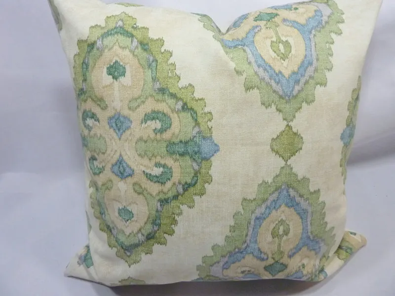 Ikat pillow cover in Magnolia Home Queen Bay