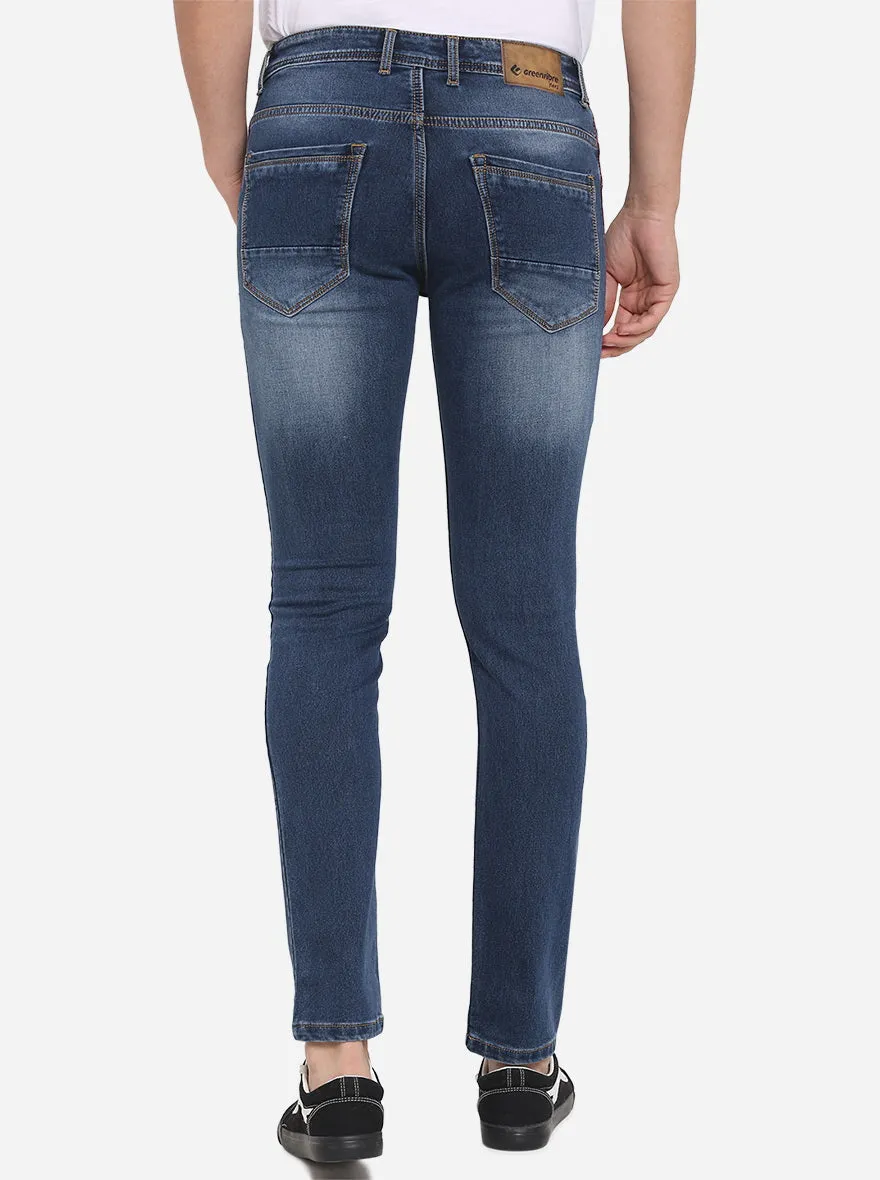 Insignia Blue Solid Narrow Fit Jeans | Greenfibre