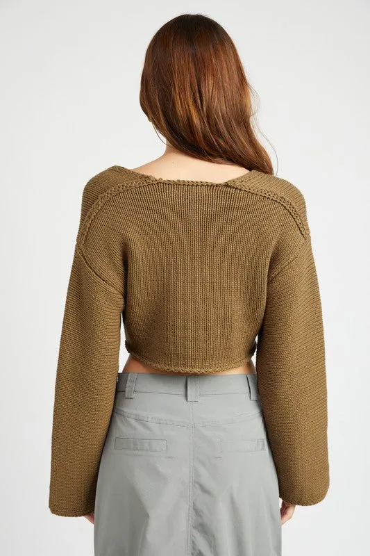 Long Sleeve V Neck Knit