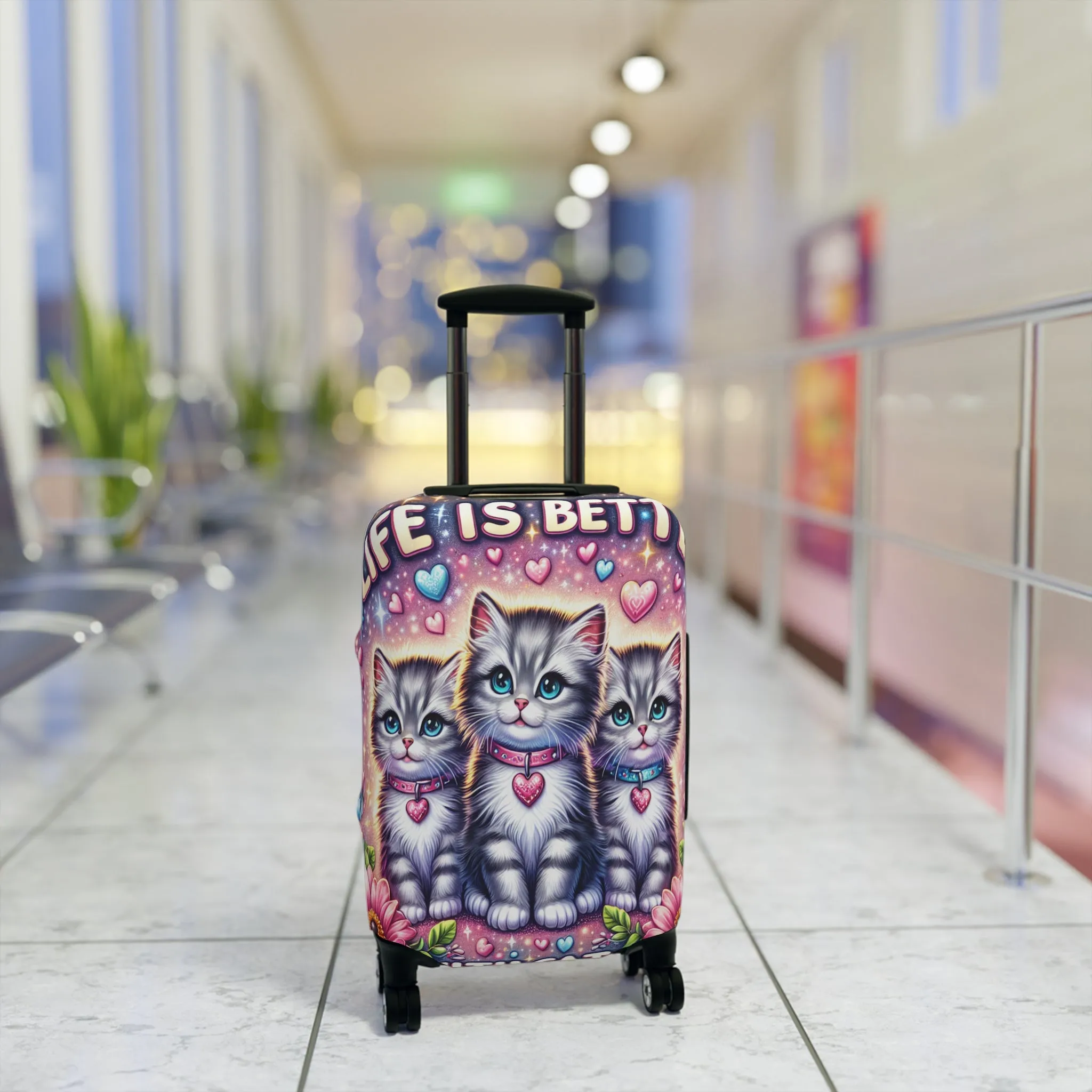 Luggage Cover, Life is better with Cats, awd-1473