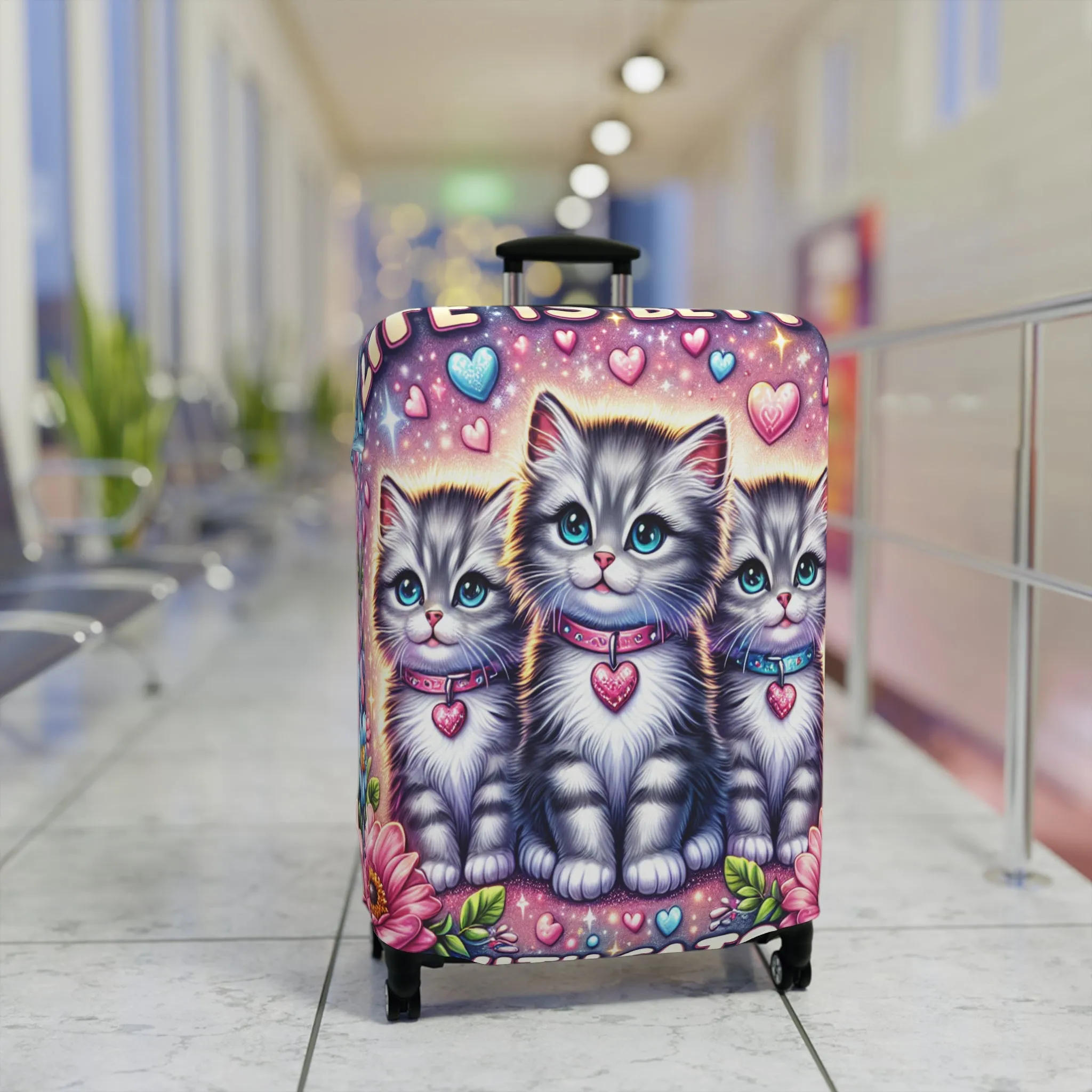 Luggage Cover, Life is better with Cats, awd-1473