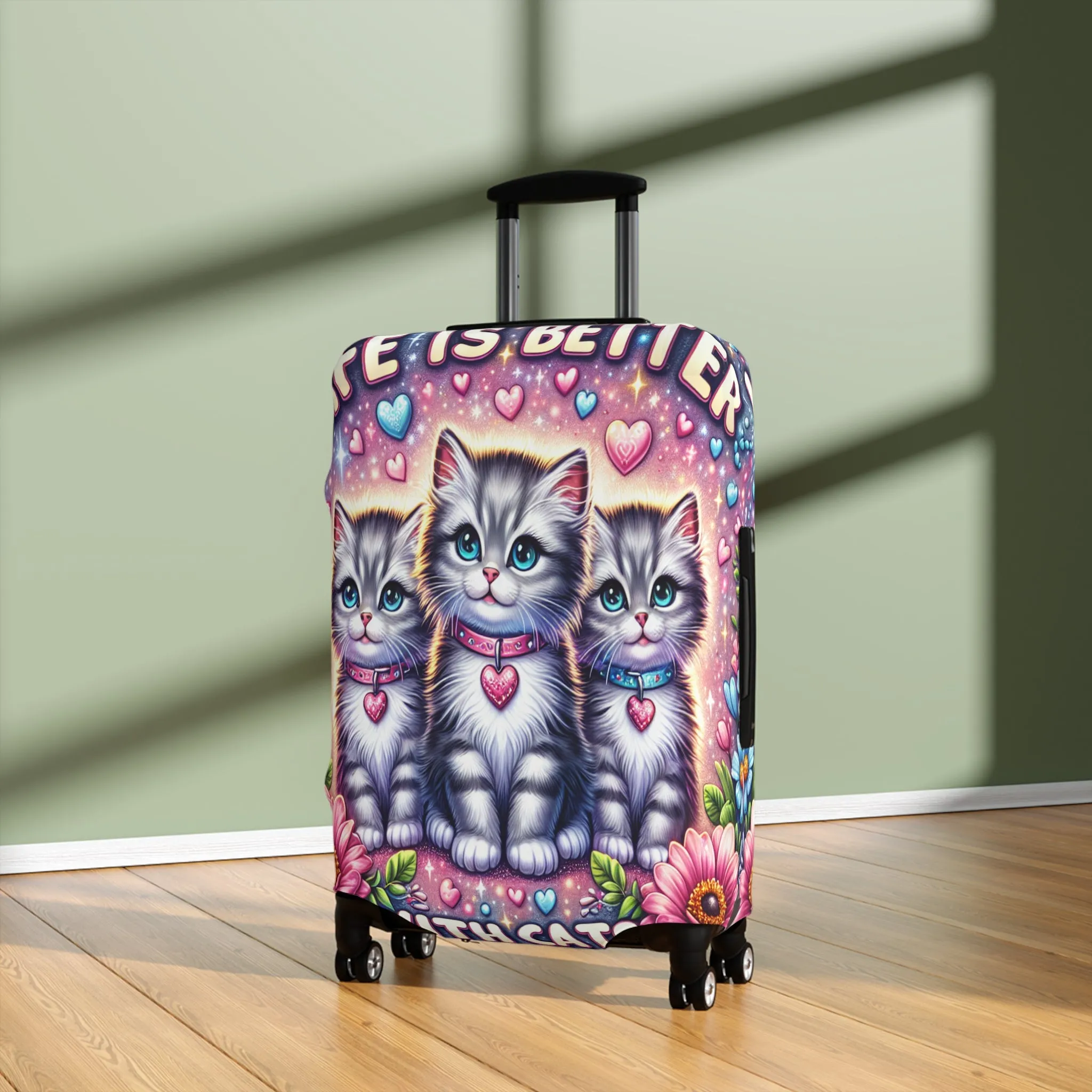 Luggage Cover, Life is better with Cats, awd-1473