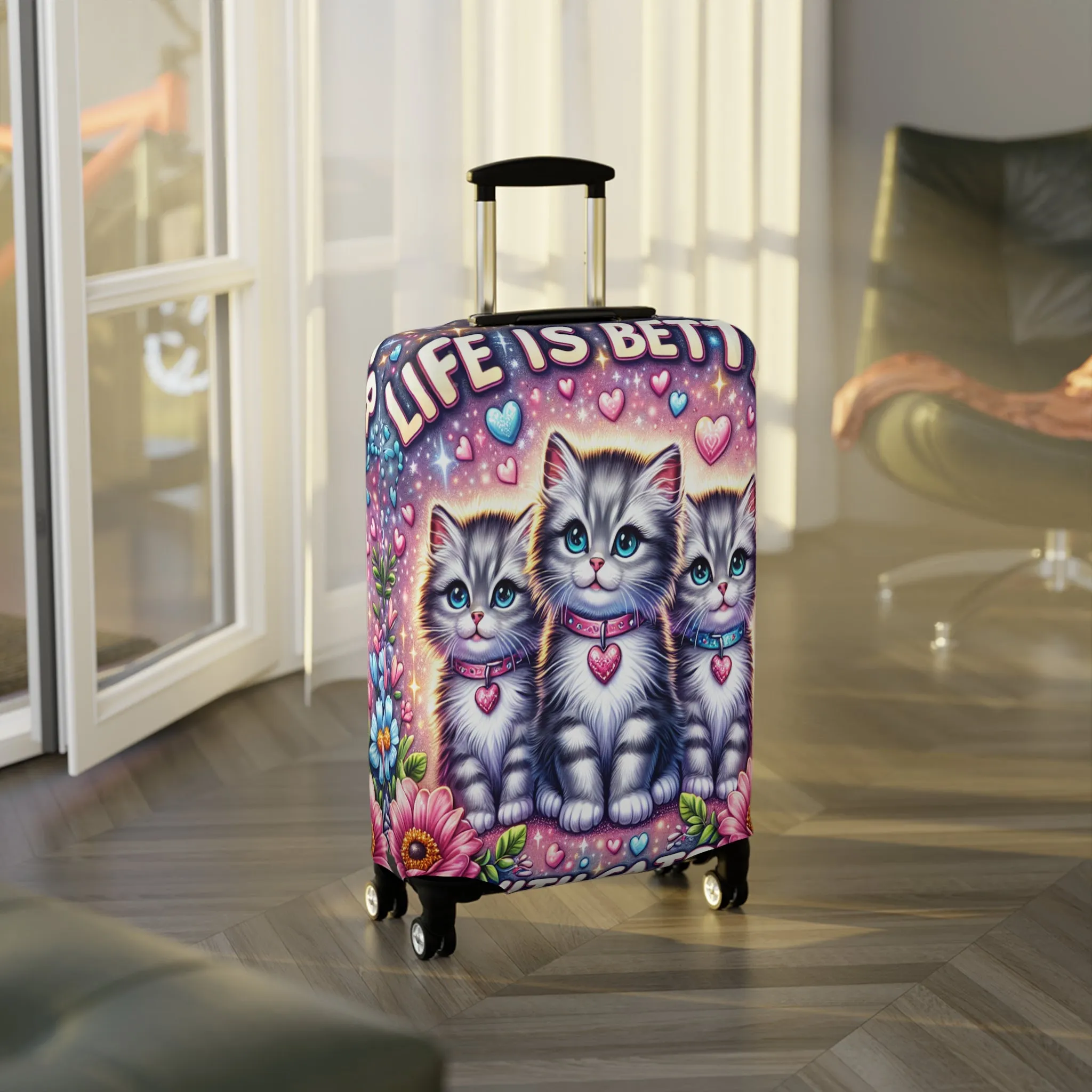 Luggage Cover, Life is better with Cats, awd-1473