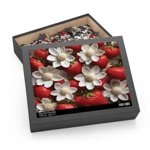 Personalised/Non-Personalised Puzzle, Floral, Strawberries (120, 252, 500-Piece)