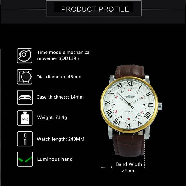 Popular Men Watches For sale Casual Auto Mechanical WINNER Watch Chiffres Romains Montre Homme