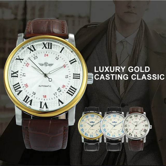 Popular Men Watches For sale Casual Auto Mechanical WINNER Watch Chiffres Romains Montre Homme