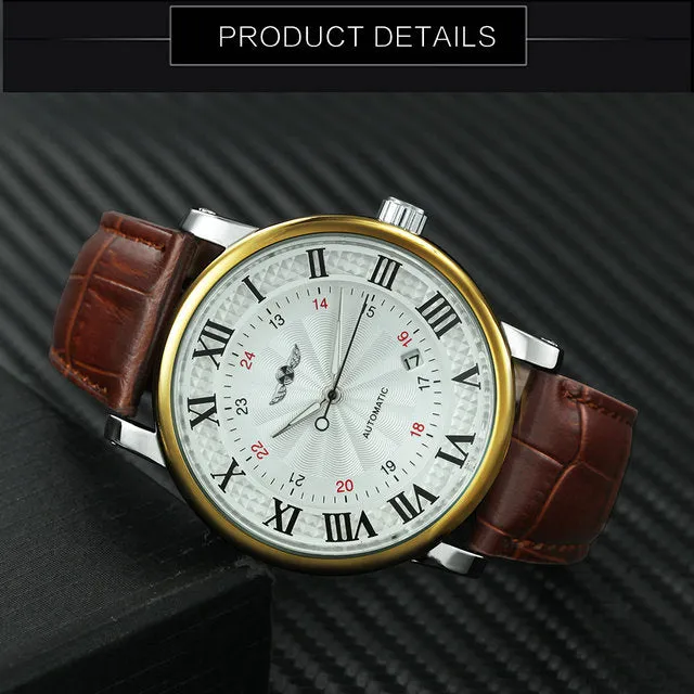 Popular Men Watches For sale Casual Auto Mechanical WINNER Watch Chiffres Romains Montre Homme