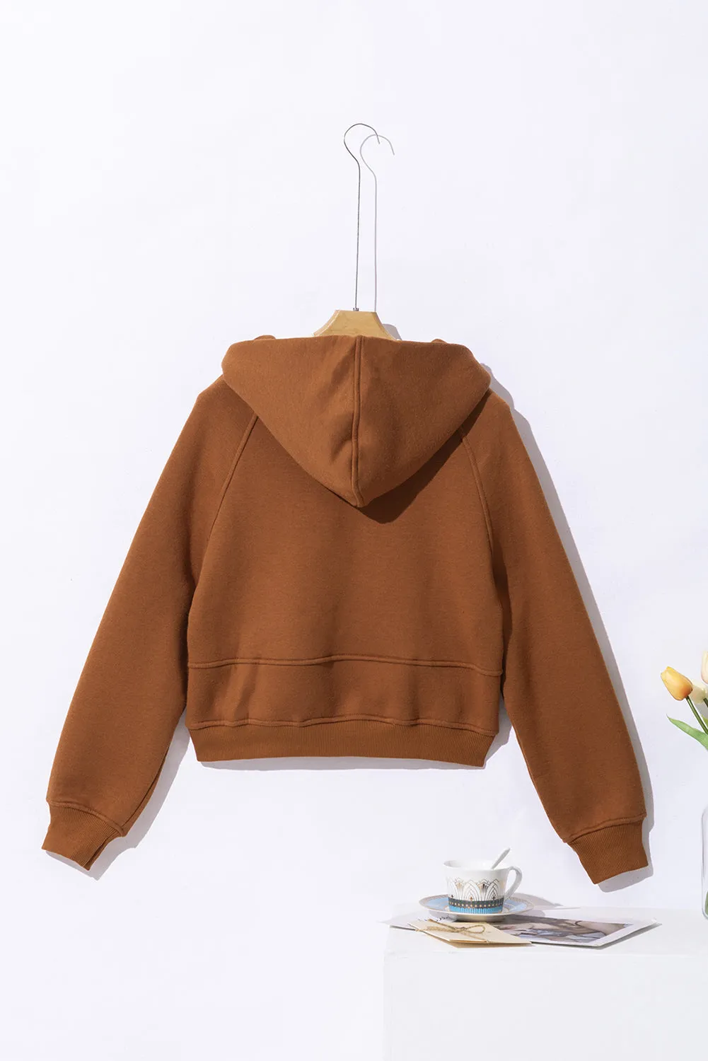 Quarter Zip Kangaroo Pocket Hoodie