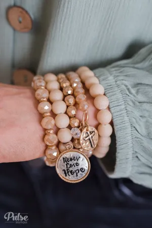 "Never Lose Hope" 5 Piece Bracelet Set- Gold