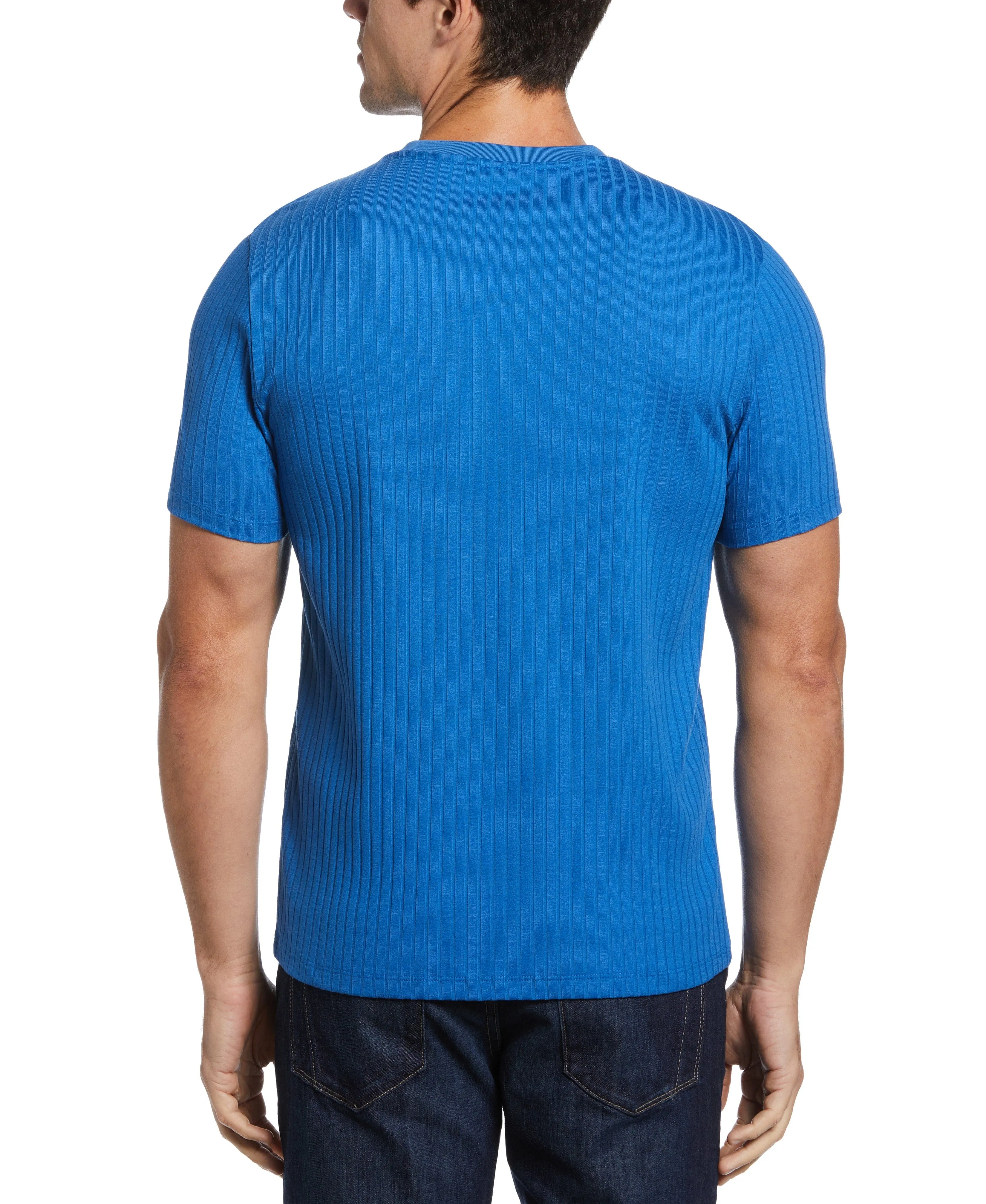 Rib Knit Crew Neck Tee