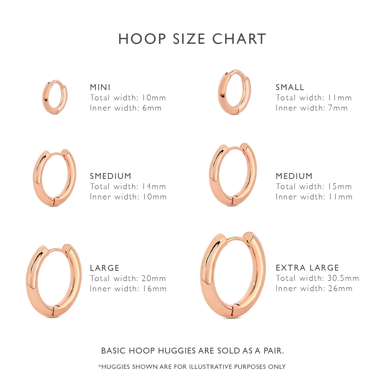 Rose Gold Basic Hoop Huggies