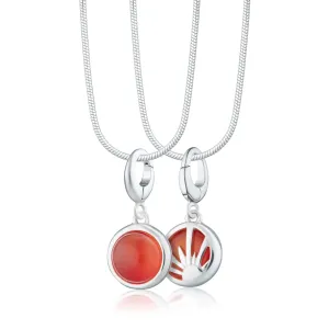 Silver Orange Agate Healing Stone Necklace (Harmony)