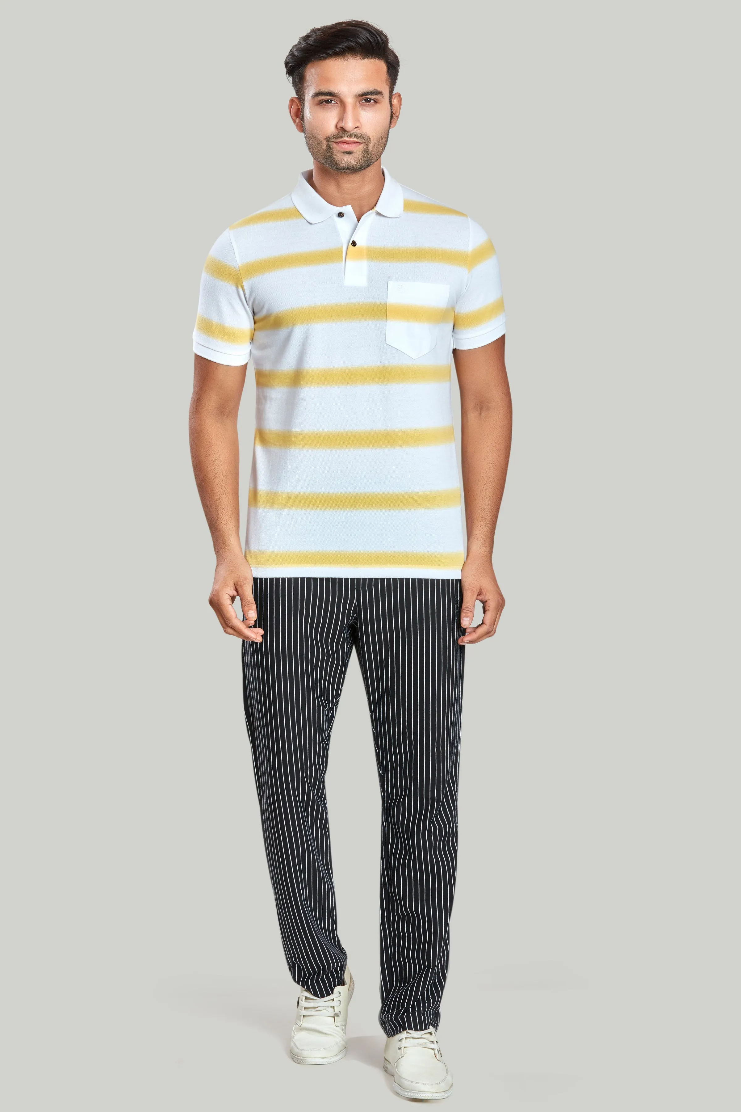 Stripe Pique Polo