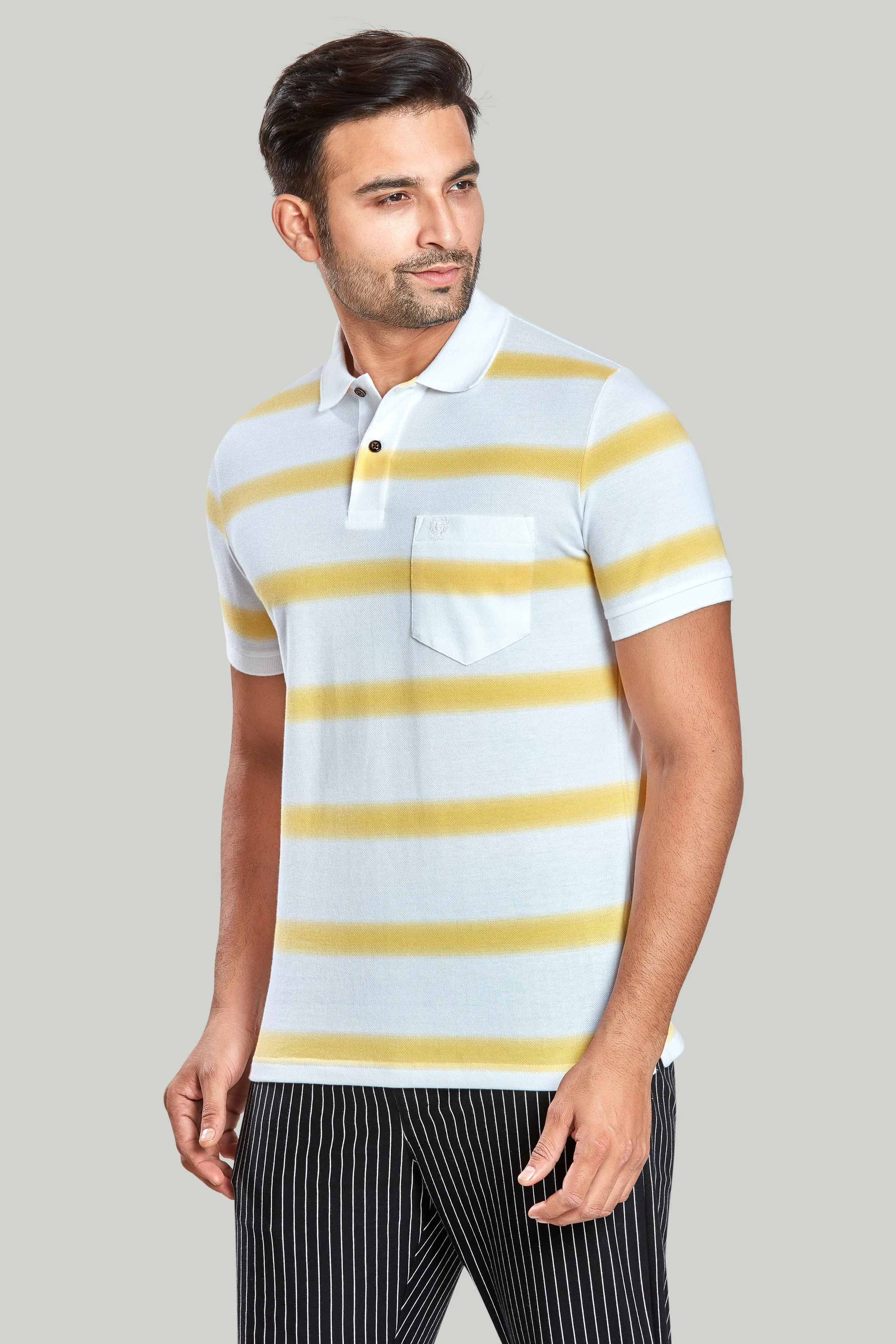 Stripe Pique Polo