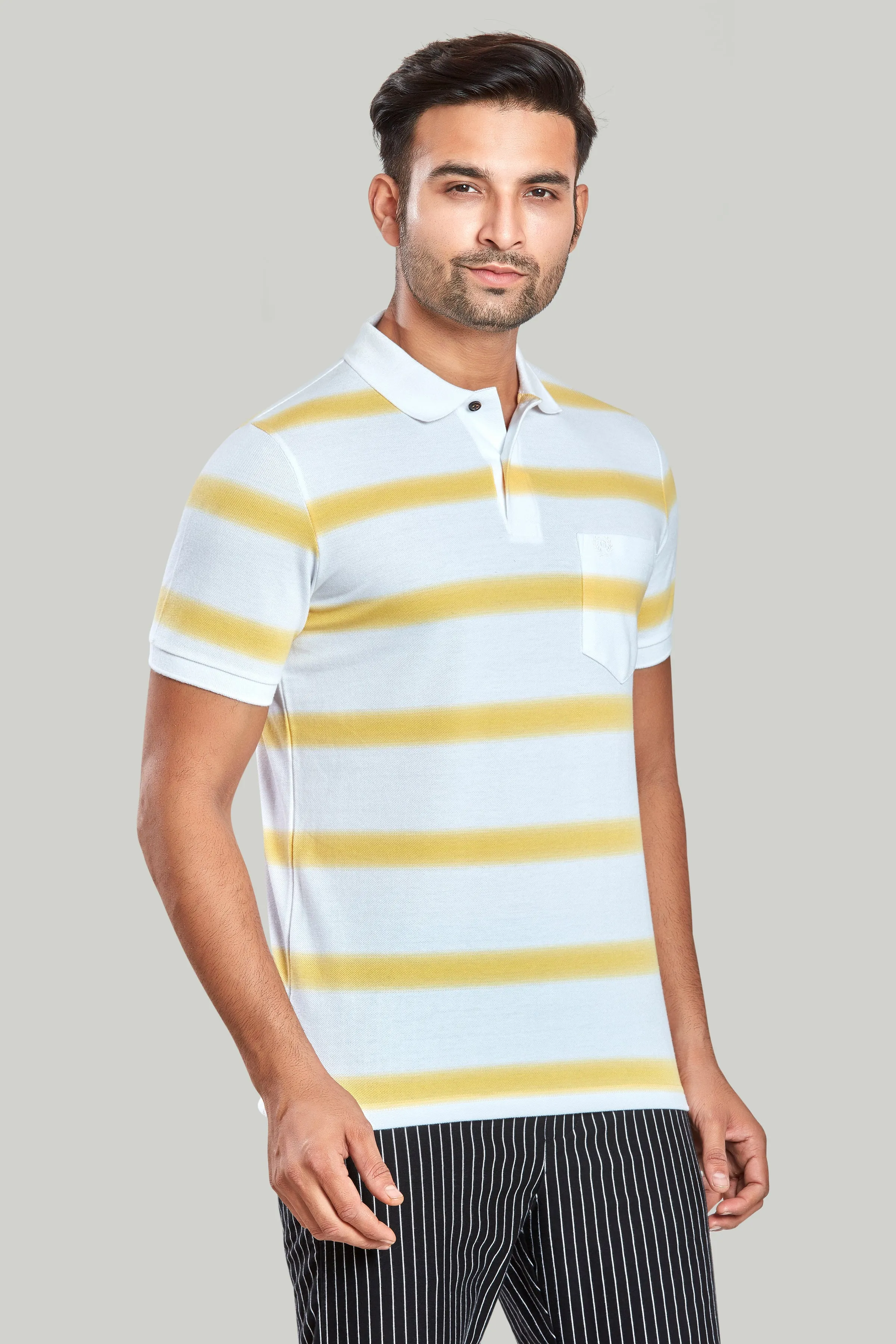 Stripe Pique Polo