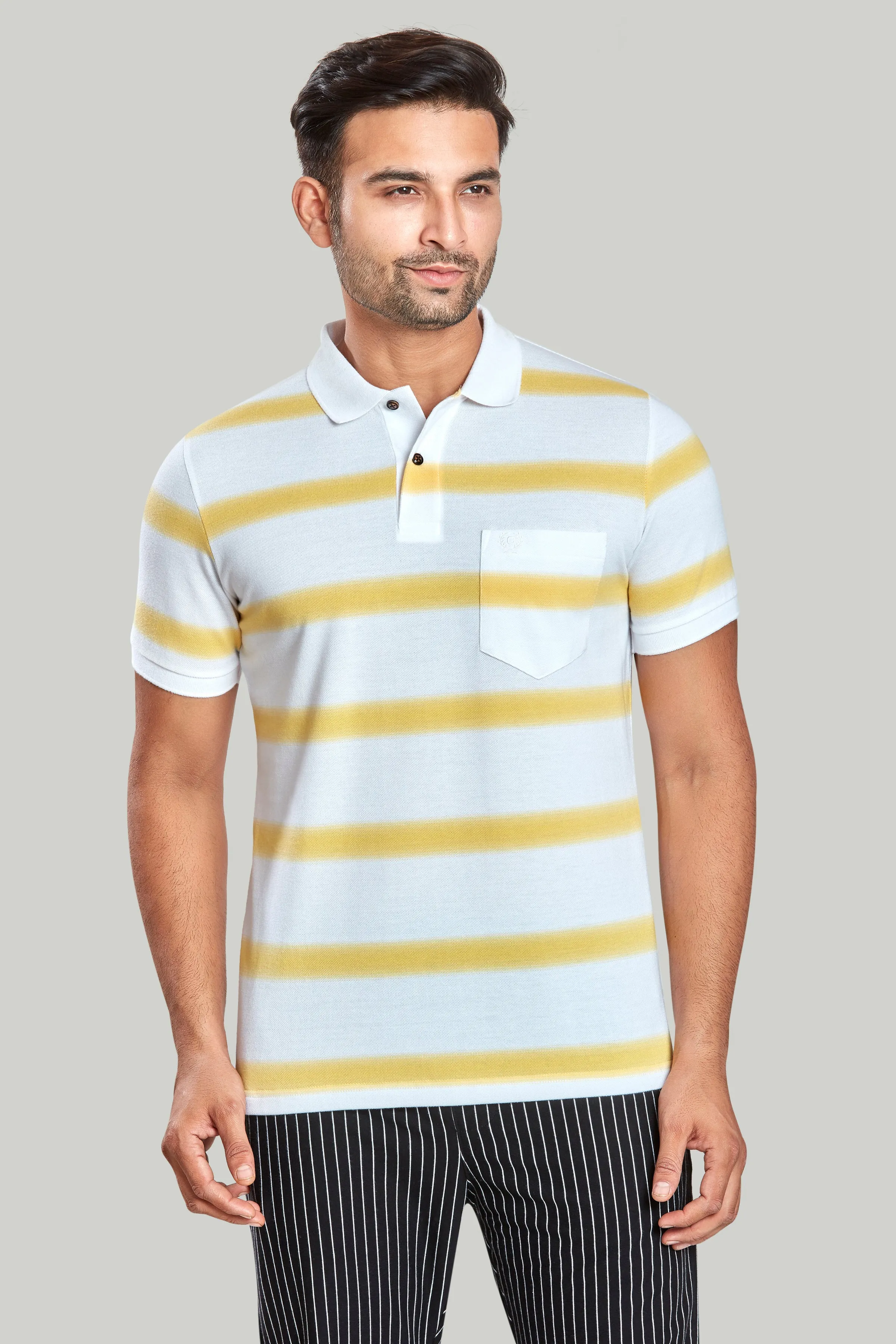 Stripe Pique Polo