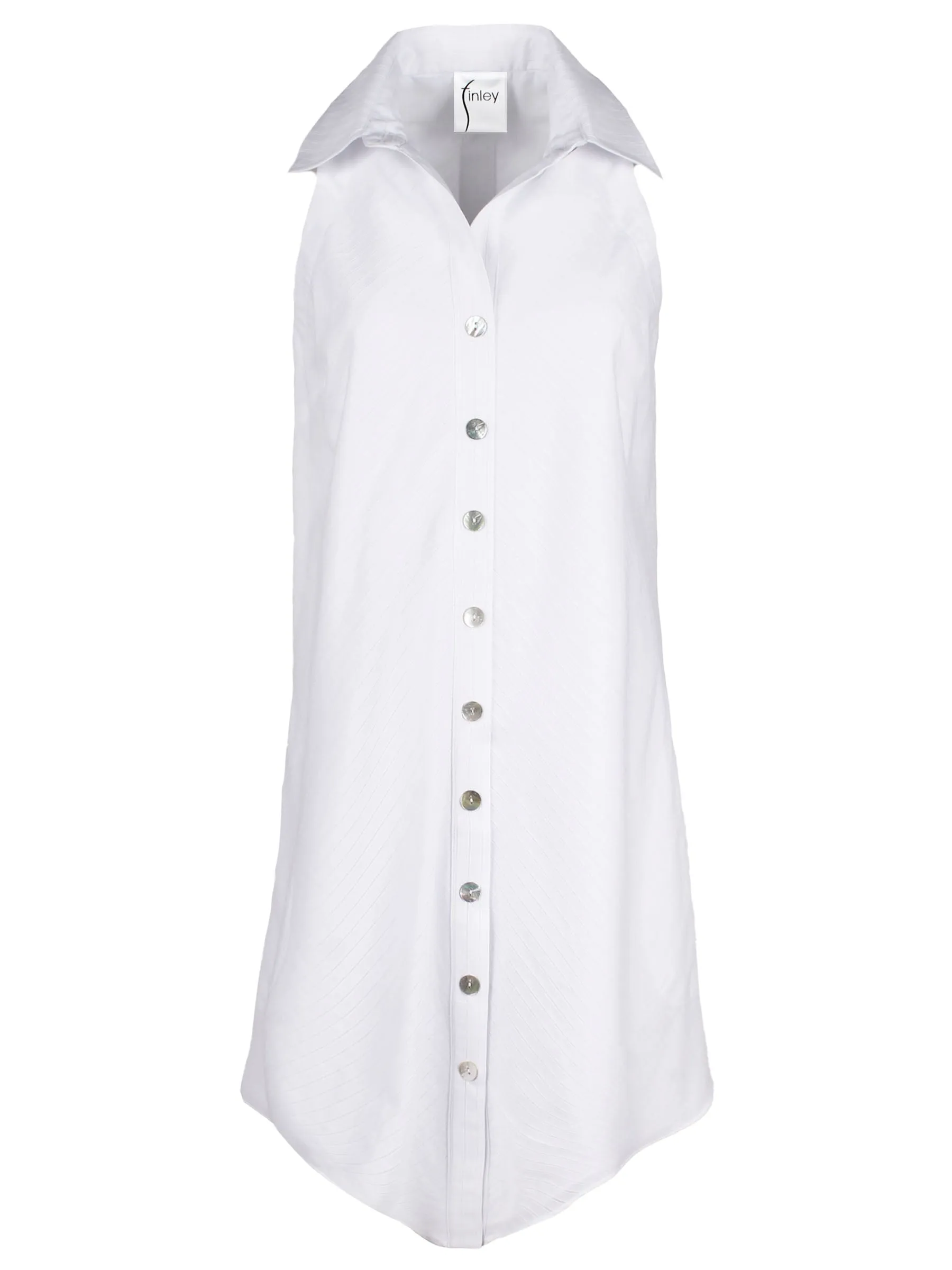 Swing Dress White Eyelet Stripe - Lined