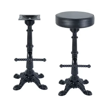 Victorian Cross Black Swivel Bar Stool Base With Foot Peg